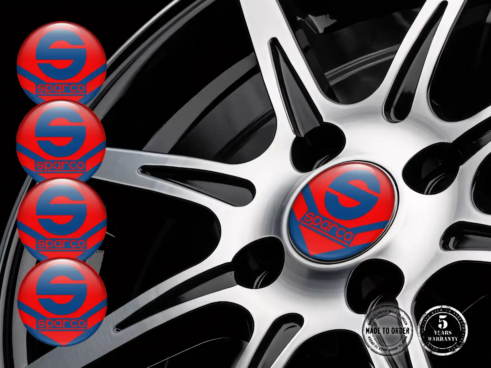 Sparco Pegatinas de Resina Bombadas Logos de Aros Racing